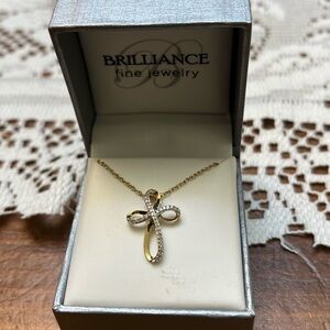 10KT Gold 1/10 CTTW Genuine Diamond 18 inch Brilliance Fine Jew Necklace